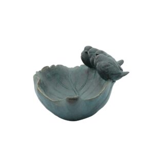 13" Resin Four Birds on Leaf Feeder Gray - Sagebrook Home