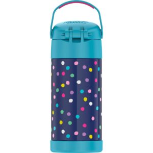 Thermos 12oz FUNtainer Water Bottle with Bail Handle - Polka Dot Blue
