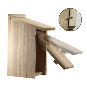 Woodlink 24338 Wooden Screech Owl Kestrel Bird House Nesting Box with Wood Shavings