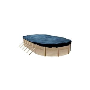 Swimline PCO81928 Outdoor Lightweight Tear Resistant Winter Protective Cover for 16 x 25 Foot Above-Ground Oval Swimming Pools, Blue