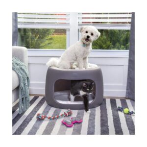 Step2 Furry Friends Bunk Bed Double Level Multi Functional Small Dog and Cat Pet Bed Lounger for Animals Up to 30 Pounds, Gray