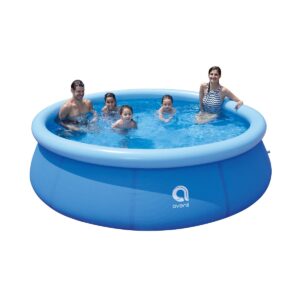 JLeisure Avenli 17807 10 Foot x 30 Inch 2 to 3 Person Capacity Prompt Set Above Ground Kid Inflatable Outdoor Backyard Swimming Pool, Blue