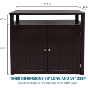Arf Pets Cat litter Box Enclosure, Furniture Large Box House with Table