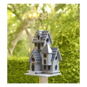 Wind & Weather Gothic Castle Birdhouse with Metal Dragon Weathervane