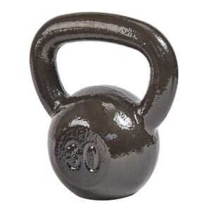 Everyday Essentials 30 Pound Full Body Fitness Exercise Strength Training Free Weight Kettlebell Weight Equipment for Home and Gym Workouts