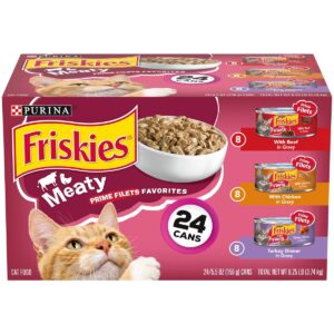 Purina Friskies Meaty Prime Filets Favorites Wet Cat Food - 5.5oz/24ct Variety Pack