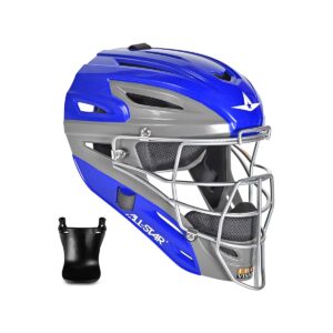 All-Star Sports S7 Axis Ages 9 to 12 Protective Baseball Catchers Gear Set with Mask Helmet, Chest Protector, and Leg Guards, Royal
