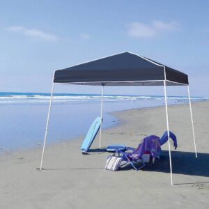 Z-Shade 10 x 10 Foot Angled Leg Instant Shade Outdoor Canopy Tent Portable Shelter with Durable Steel Frame and Carrying Bag, Navy