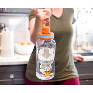 Silver Buffalo Avatar Chibi Aang & Appa Twist Spout Water Bottle And Sticker Set | 32 Ounces