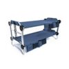 Disc-O-Bed Youth Kid-O-Bunk 62 x 28 Inch Portable Folding Bunked Double Camping Cot Bed with 2 Organizers and 2 Carry Bags, Navy Blue