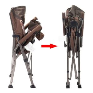 Timber Ridge Indoor Outdoor Portable Lightweight Folding Camping High Back Lounge Chair w/ Cup Holder and Carry Bag for Hiking, Beach, and Patio, Camo