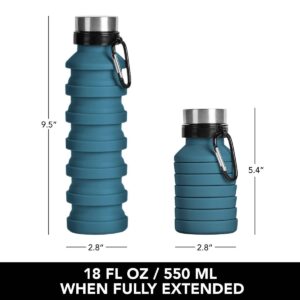 Brookstone 18.5oz Ridge Collapsible Portable Drinkware - Blue