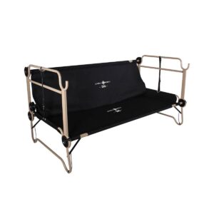 Disc-O-Bed 2XL Cam-O-Bunk Benchable Bunked Organizers Double Camping Cot, Black