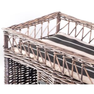 Two-level Willow Pet House with Soft Fabric Cushion For Cat or Dog, Grey