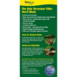 TetraFauna ReptoFilter 50 Gallons, Terrarium Filtration, Keeps Water Clear