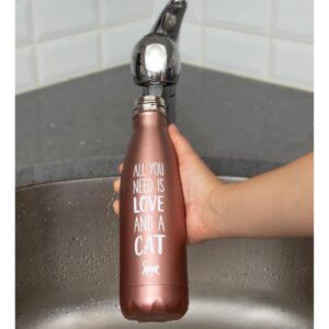 Pearhead Water Bottle - All You Need is Love and a Cat - 17oz