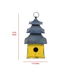 Multicolor Metal Pagoda House Decorative Birdhouse - Foreside Home & Garden