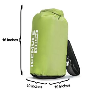 IceMule 1005 Classic Collapsible Portable Soft Sided Roll Top 15 Liter 12 Can Lightweight Insulated Waterproof Leak Proof Backpack Cooler Sling Bag