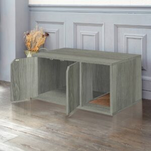 Way Basics Eco Cat Litter Box Enclosure - Gray Wood Grain