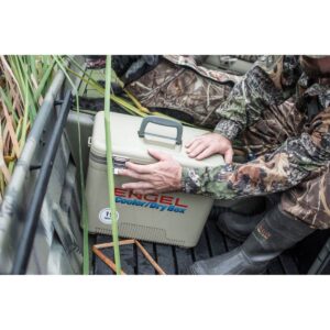 Engel 30-Quart 48 Can Portable Leak-Proof Compact Lightweight Insulated Airtight Hard Drybox Cooler for Fishing, Hunting, and Camping, Silver