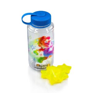 Just Funky Super Mario Bros 6-Inch Plastic Water Bottle | Super Star Ice Cubes