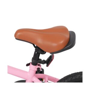 JOYSTAR Totem Series 16-Inch Ride-On Kids Bike with Coaster Braking, Training Wheels & Kickstand, Pink