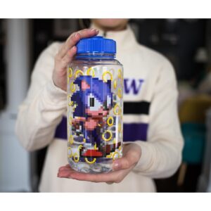 Just Funky Sonic The Hedgehog Gold Rings Plastic Water Bottle | Holds 32 Ounces