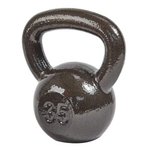 Everyday Essentials 35 Pound Full Body Fitness Exercise Strength Training Free Weight Kettlebell Weight Equipment for Home and Gym Workouts