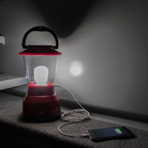 6D 11.2" LED Outdoor Lantern With USB Charging - Red - Enbrighten