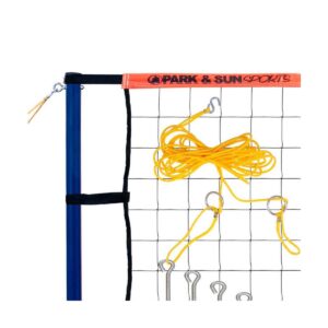 Park & Sun Spiker Sport Steel Orange Portable Outdoor Volleyball Net Set w/ Bag