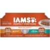 Iams Perfect Portions Grain Free Paté Chicken & Tuna Recipes Premium Wet Cat Food - 2.6oz/12ct Variety Pack