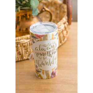 Evergreen Cypress Home Double Wall Ceramic Companion Cup with Tritan Lid, 13 OZ, Autumn Leaves