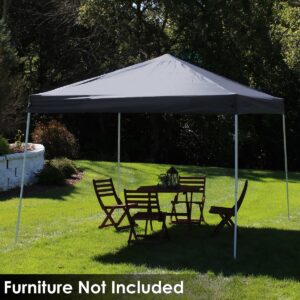 10'x10' Quick-Up Steel Frame Canopy with Carrying Bag Slate - Sunnydaze