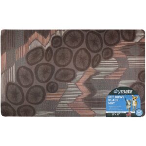Drymate Dog and Cat Feeding Placemat - Abstract Lines Brown