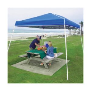 Z-Shade 10 x 10 Foot Angled Leg Instant Shade Outdoor Canopy Tent Portable Shelter with Durable Steel Frame and Carrying Bag, Blue
