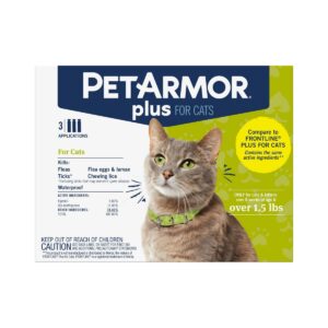 PetArmor Plus Flea and Tick Topical Treatment for Cats - Over 1.5lbs - 3 Month Supply