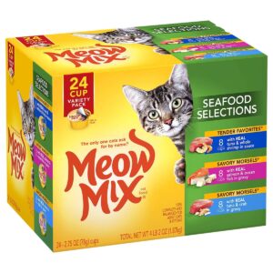 Meow Mix Seafood Selections Wet Cat Food - 2.75oz/24ct Variety Pack