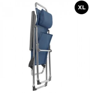 Lafuma Alu Cham XL Folding, Adjustable 5-Position Reclining Outdoor Mesh Sling Chair for Camping, Beach, Backyard, and Patio, Ocean Blue (Pair)