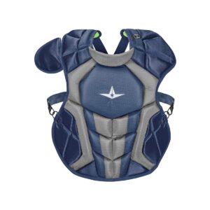 All-Star Sports S7 Axis Ages 9 to 12 Protective Baseball Catchers Gear Set with Mask Helmet, Chest Protector, and Leg Guards, Navy