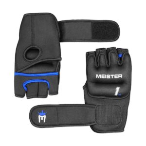 Meister Neoprene Weighted Gloves Pair - 1lbs Black/Blue