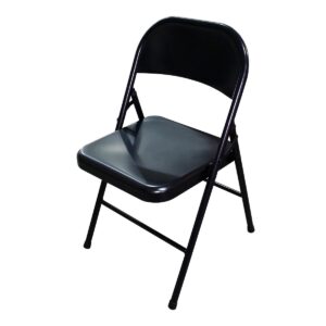 Plastic Development Group 703 Indoor/Outdoor Patio Dining Room Metal Steel Folding Fold Up Party Chair, Black