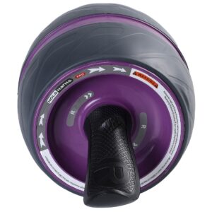 HolaHatha Portable Exercise Abdominal Core Building Workout Stainless Steel Non Slip Ab Roller Wheel with Knee Pad for Home Gym Fitness, Purple