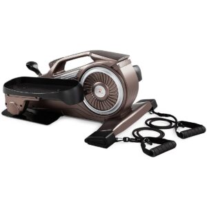 Marcy NS-1009 Bionic Body Compact Elliptical Trainer with Resistance Tubes for Home Gym or Under Office Desk Strength Training