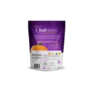 Fruitables Baked Pumpkin & Blueberry Flavor Healthy Low Calorie Dog Treats - 12oz