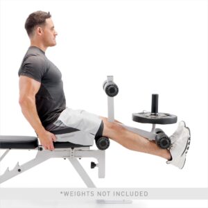 Marcy Powder Coated Steel Home Gym Multipurpose Adjustable Weight Bench, White