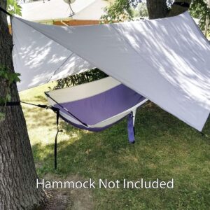 PahaQue Hammock Rain Fly for Double Hammock, Waterproof, Includes Straps, Guy Lines, Stakes, and Carry Bag