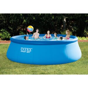 Intex Above Ground Swimming Pool, Ladder with Pump and 15’ Pool Debris Cover