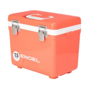 Engel UC7CR 7.5 Quart 8 Can Leak Proof Odor Resistant Insulated Cooler Drybox with Integrated Shoulder Strap, Coral