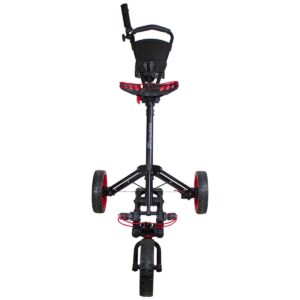 Northlight 48" Black and Red Easy Folding 3 Wheel Golf Bag Push Cart