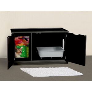 Merry Products Decorative Bench with Enclosed Cat Litter Washroom Box, Black